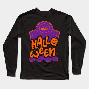 Halloween pumpkin head tombstone Long Sleeve T-Shirt